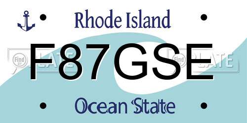 F87GSE Rhode Island License Plate