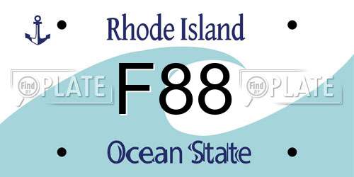F88 Rhode Island License Plate