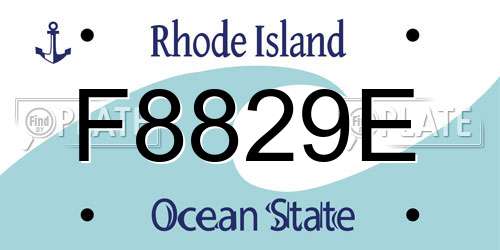 F8829E Rhode Island License Plate