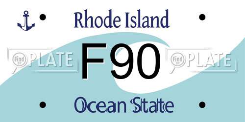 F90 Rhode Island License Plate