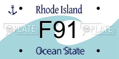 F91 Rhode Island License Plate