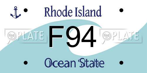 F94 Rhode Island License Plate