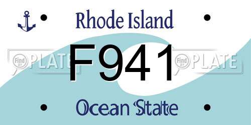 F941 Rhode Island License Plate