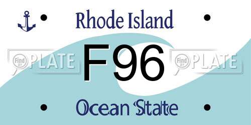 F96 Rhode Island License Plate