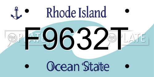 F9632T Rhode Island License Plate