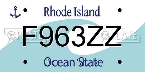F963ZZ Rhode Island License Plate