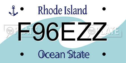 F96EZZ Rhode Island License Plate