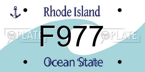F977 Rhode Island License Plate