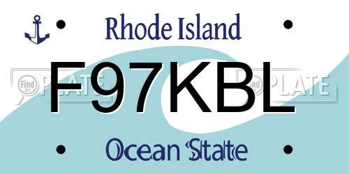 F97KBL Rhode Island License Plate