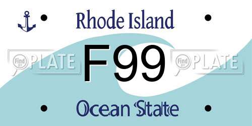 F99 Rhode Island License Plate