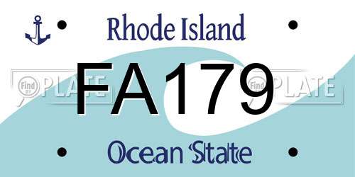 FA179 Rhode Island License Plate
