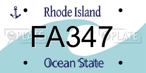 FA347 Rhode Island License Plate