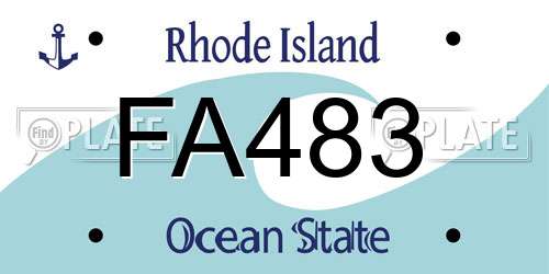 FA483 Rhode Island License Plate
