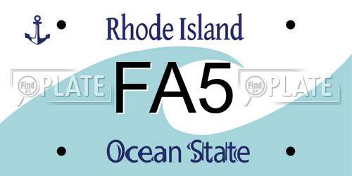 FA5 Rhode Island License Plate
