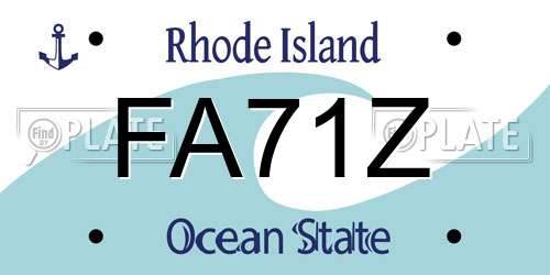 FA71Z Rhode Island License Plate