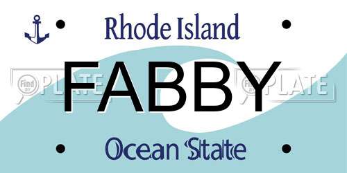 FABBY Rhode Island License Plate