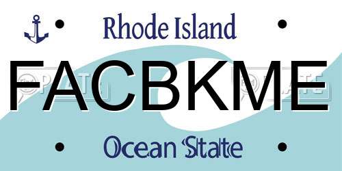 FACBKME Rhode Island License Plate