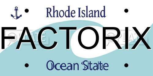 FACTORIX Rhode Island License Plate
