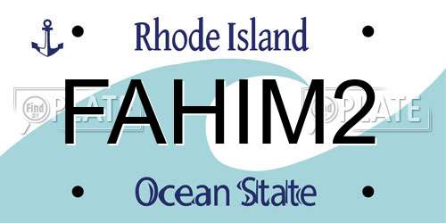 FAHIM2 Rhode Island License Plate
