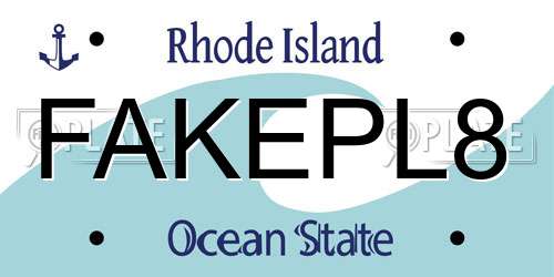 FAKEPL8 Rhode Island License Plate