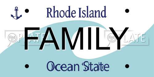 FAMILY Rhode Island License Plate
