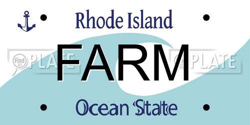 FARM Rhode Island License Plate