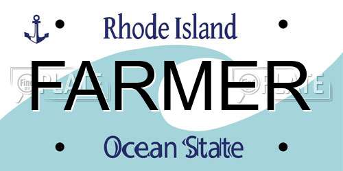 FARMER Rhode Island License Plate