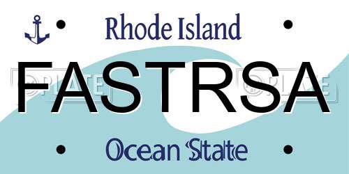 FASTRSA Rhode Island License Plate