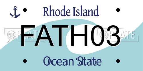 FATH03 Rhode Island License Plate