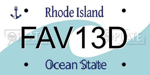 FAV13D Rhode Island License Plate