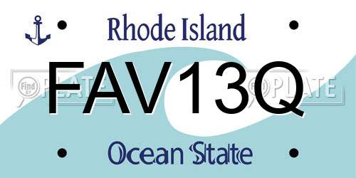 FAV13Q Rhode Island License Plate