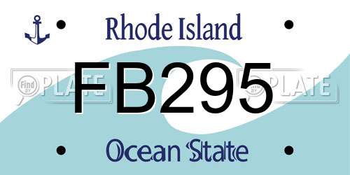 FB295 Rhode Island License Plate