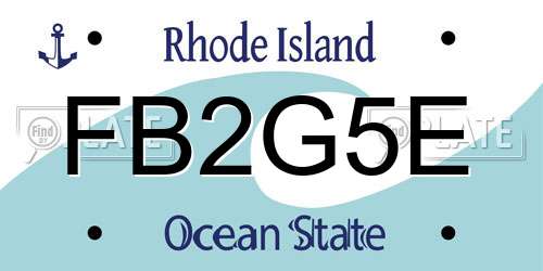 FB2G5E Rhode Island License Plate