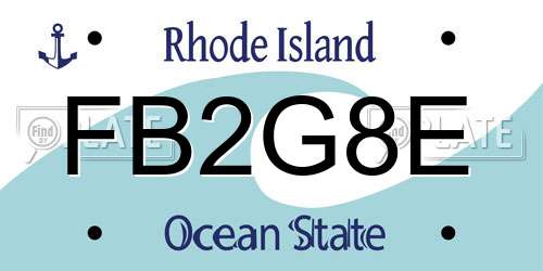 FB2G8E Rhode Island License Plate