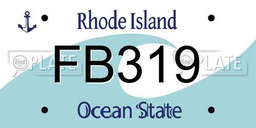 FB319 Rhode Island License Plate