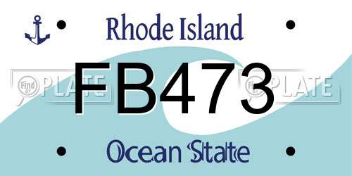 FB473 Rhode Island License Plate