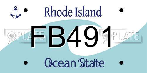 FB491 Rhode Island License Plate