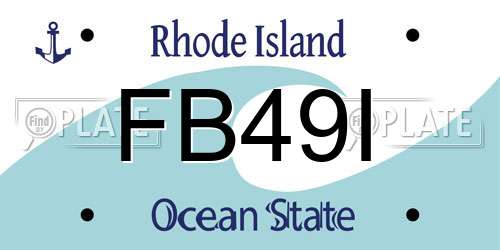 FB49I Rhode Island License Plate