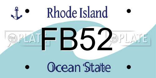 FB52 Rhode Island License Plate