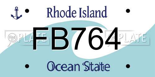 FB764 Rhode Island License Plate