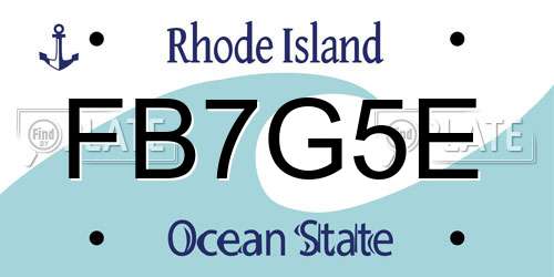 FB7G5E Rhode Island License Plate