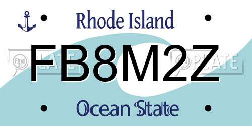 FB8M2Z Rhode Island License Plate