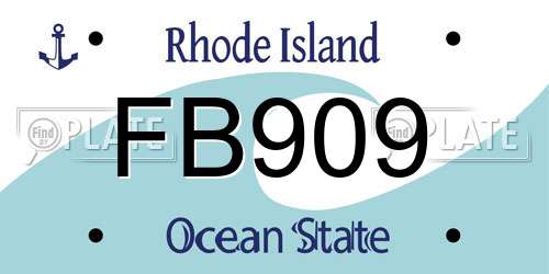 FB909 Rhode Island License Plate