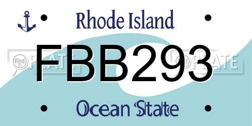 FBB293 Rhode Island License Plate