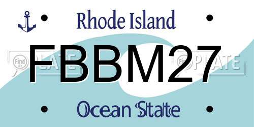 FBBM27 Rhode Island License Plate