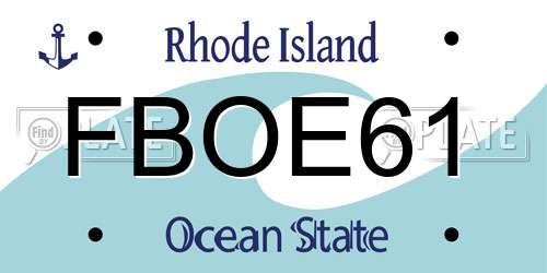 FBOE61 Rhode Island License Plate