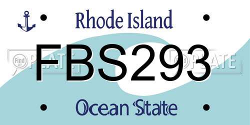 FBS293 Rhode Island License Plate
