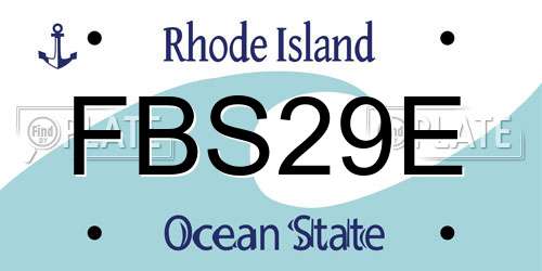 FBS29E Rhode Island License Plate