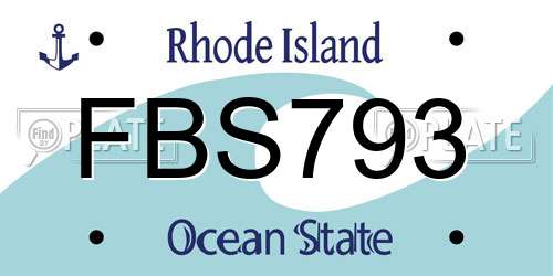 FBS793 Rhode Island License Plate