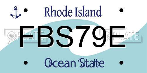 FBS79E Rhode Island License Plate